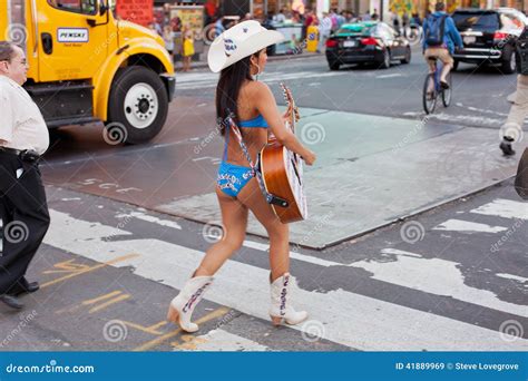 Naked Cowgirl Times Square Editorial Photo CartoonDealer 38892285