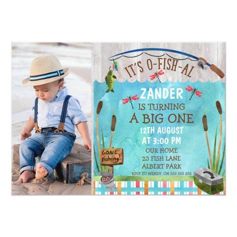 Watercolor Ofishally Birthday Invitation Zazzle In Fishing