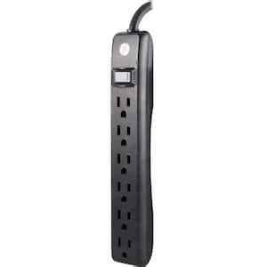 GE 6 Outlet Power Strip With Integrated Circuit Breaker And 2 Ft