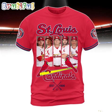 Stlouis Cardinals Starting Lineup Est 1900 3d Shirt By Houston