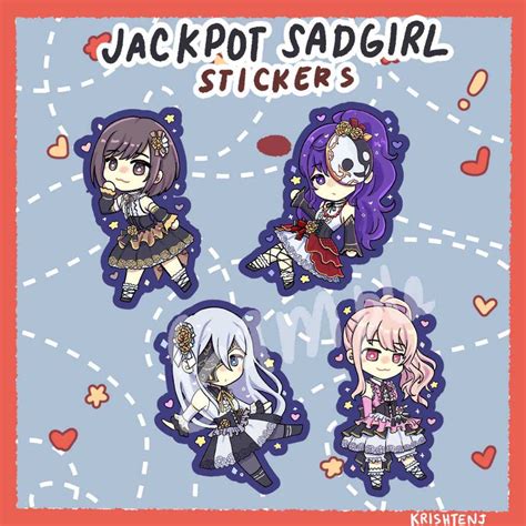 Project Sekai Nightcord At 25 Jackpot Sad Girl Glitter Vinyl Stickers