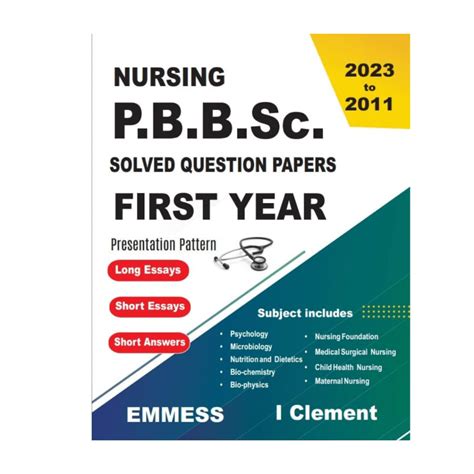 Nursing P B B Sc Solved Question Paper First Year By I