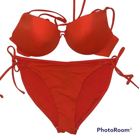 Topshop Burnt Orange Red Bikini Set Bikini Top Is Depop