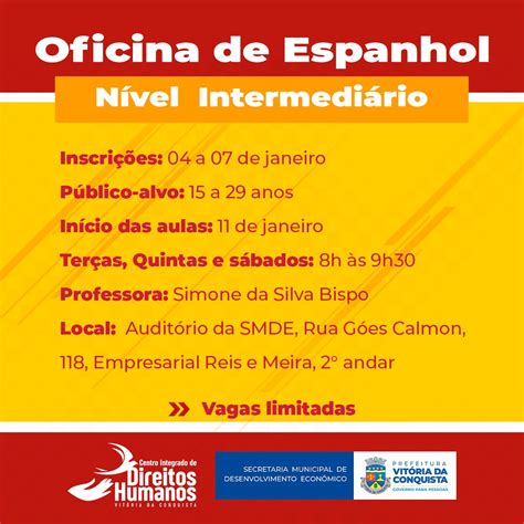 Coordenação da Juventude abre inscrições para Oficina de Espanhol