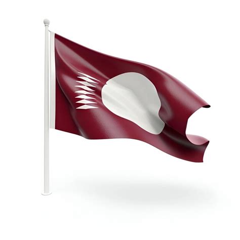 Premium Ai Image Waving Flag Of Qatar Isolated On White D Illustration