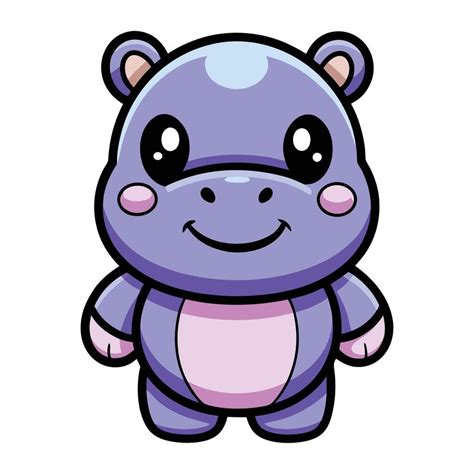 A Cartoon Purple Hippo With Big Eyes 53382174 Vector Art At Vecteezy