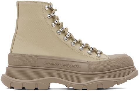 Alexander Mcqueen Beige Tread Slick Boots Ssense Canada