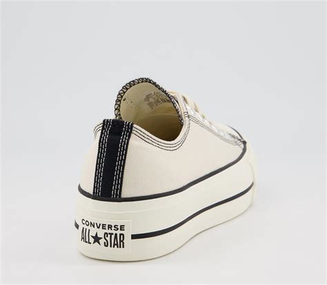 Converse All Star Low Platform Trainers Black Natural Ivory Multi Stripe Exclusive Hers Trainers