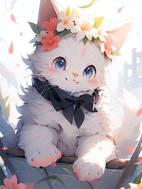 Cute Cat Anime Art Styles Premium Ai Generated Image