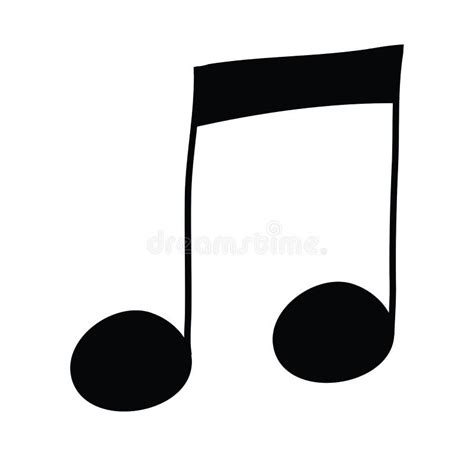 Musical Eighth Note Isolated on White Stock Illustration - Illustration ...