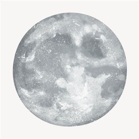 Free Vector Grey Full Moon Illustration On White Background Luna