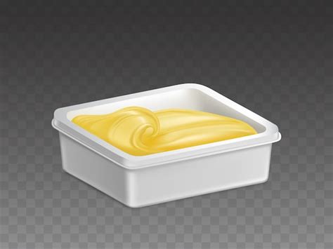 Margarina En Vector Realista De Recipiente De Pl Stico Vector Gratis