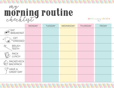 Printable Morning Routine Template