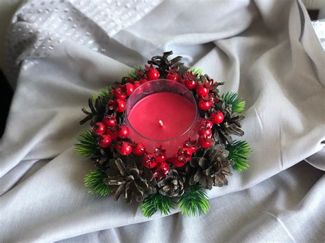 Christmas Candle Christmas Table Decor Christmas Candle Ring - Etsy