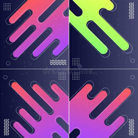 Minimalistic Geometric Designs With Dynamic Shapes Stock Vector