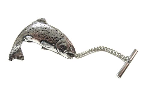 Splashing Salmon Fish Tie Tack Kiola Designs