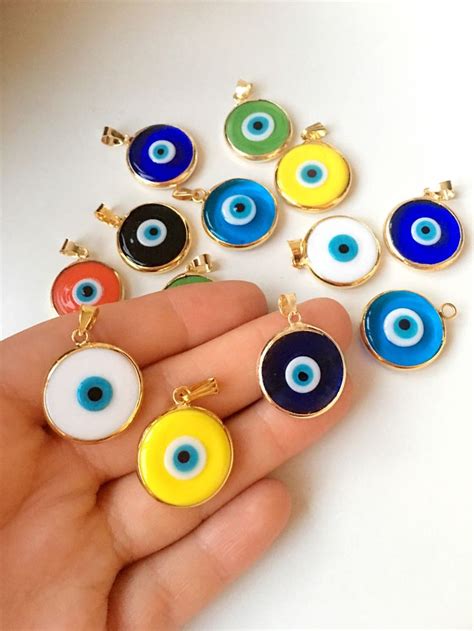 Evil Eye Beads 5 Pcs Murano Glass Beads Evil Eye Charm For Etsy In