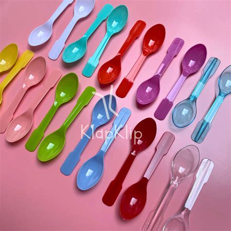 Jual 100pcs Sendok Ice Cream Warna Plastik / Sendok Jelly / Sendok ...