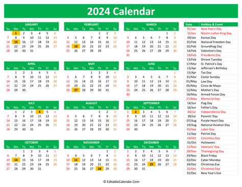 Custom Calendar 2024