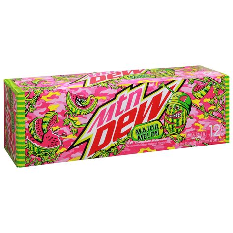 Mountain Dew Major Melon Soda Oz Cans Shop Soda At H E B