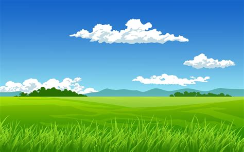 Green Meadow On Sunny Day Vector Art At Vecteezy