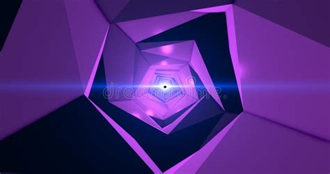 Abstract Purple Moving Tunnel From Industrial Futuristic Hi Tech