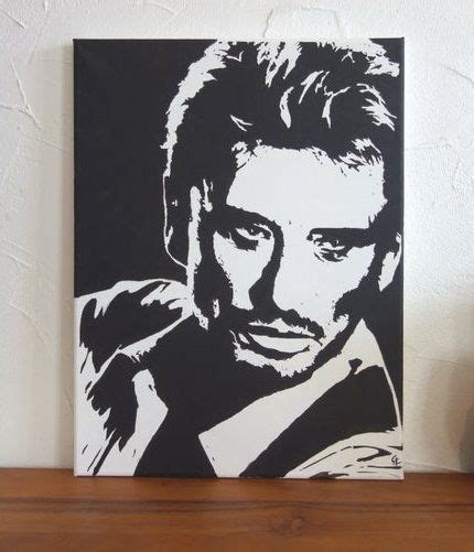 Portrait Johnny Hallyday Singer And Rocker Black And White Hand