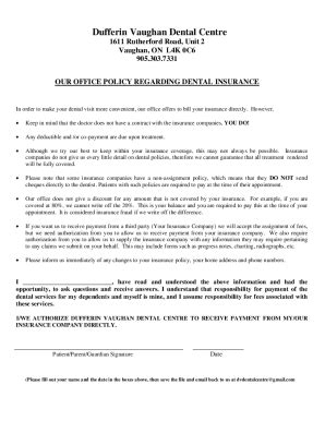 Fillable Online Dental Insurance Policy Fillable Pdf Fax Email Print