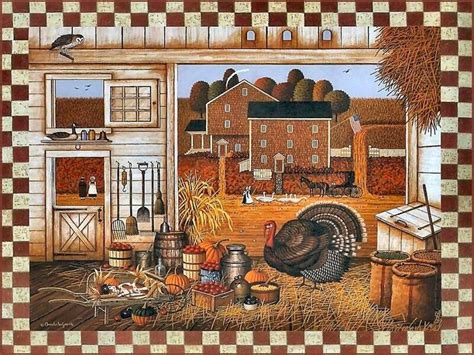 Charles Wysocki Thanksgiving Turkey In The Straw By Charles Wysocki