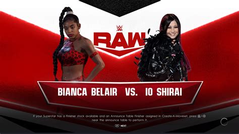 Wwe K Universe Mode Bianca Belair Vs Io Shirai Youtube