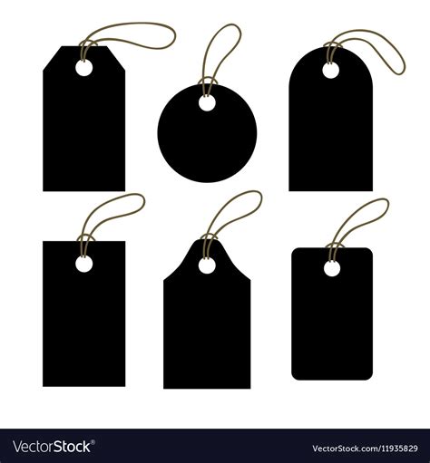 Set Black Tags Royalty Free Vector Image VectorStock