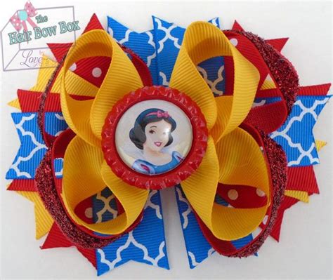 Ready To Ship Snow White Inspired Hair Bow White Hair Bows Birthday