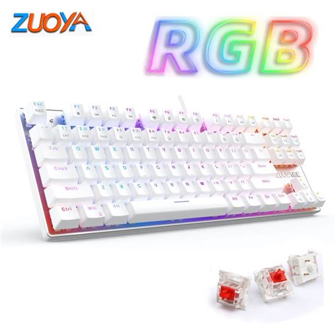 Механическая клавиатура Zuoya RGB Белая светящаяся игровая клавиатура ...