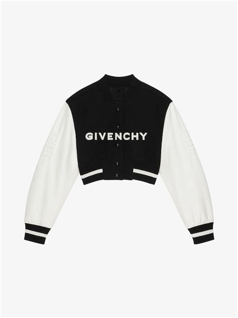 GIVENCHY Cropped Varsity Jacket In Wool And Leather Givenchy US