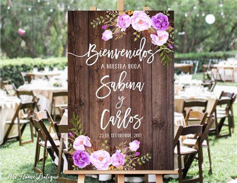 Bienvenidos A Nuestra Boda Welcome Wedding Sign Rustic Etsy Espa A