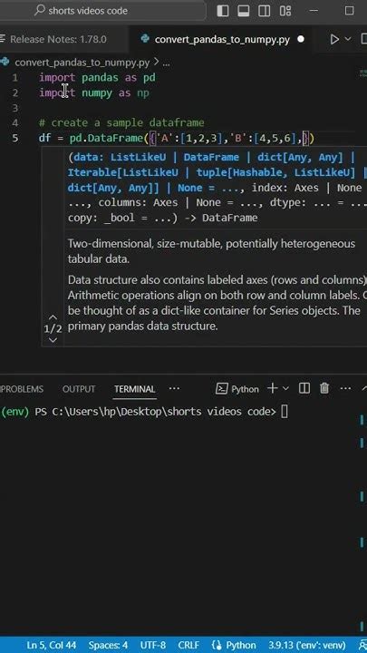 How To Convert Pandas Dataframe To Numpy Array Youtube