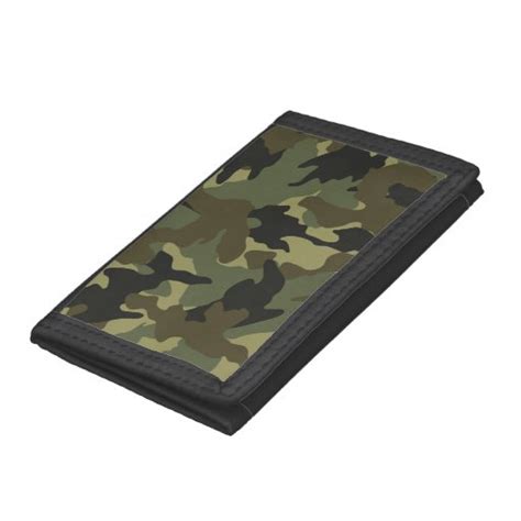 Green Camouflage Camo Trifold Nylon Mens Wallet Wallet Zazzle