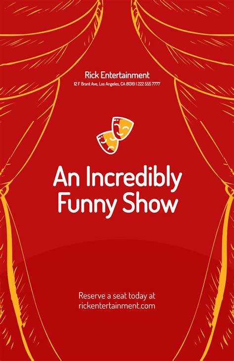 Free Funny Comedy Show Poster Template Edit Online And Download