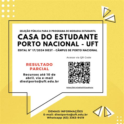 UFT divulga resultado parcial da seleção para a Casa do Estudante de