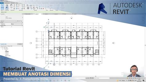 Tutorial Autodesk Revit Arsitektur Membuat Anotasi Dimensi Youtube