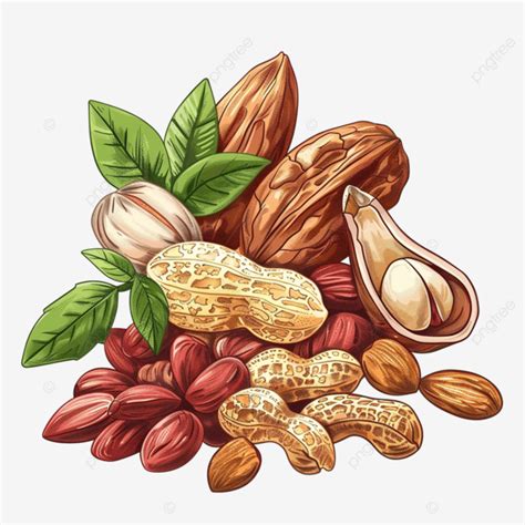 Nuts Sketch Peanut Legume Beans Almonds Walnuts Nuts Legumes Beans