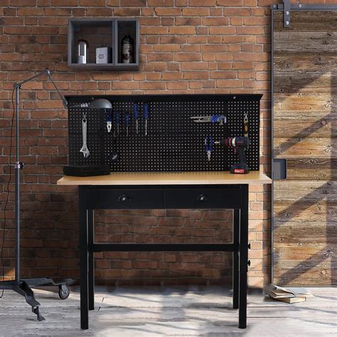 Workbench With Pegboard And Drawers Dextra Height Adjustable