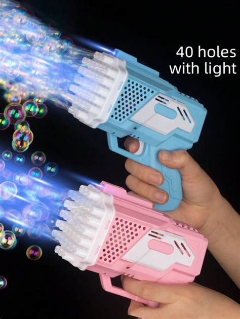 Summer Bubble Toy Hole Rocket Bubble Gun Electric Handheld Bubble