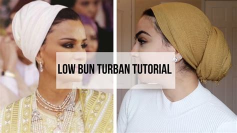 Low Bun Turban Tutorial Sheikha Mozah Inspired Zaina Moussa Youtube