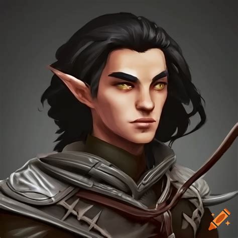 Dungeons And Dragons Style Half Elf Male Ranger Black Hair