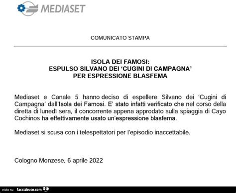 Isola Dei Famosi Espulso Silvano Dei Cugini Di Campagna Per