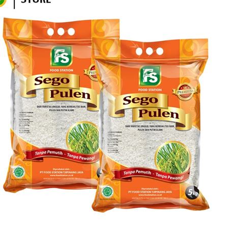 Jual Food Station FS Sego Pulen Beras 2 Pcs 5 Kg Shopee Indonesia