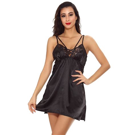 Nightgowns Sexy Mini Women Babydoll Sleepwear V Neck Babydolls Summer Style Silk Lingerie Lace