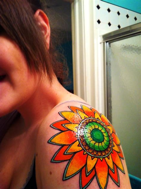 My Sunflower Tattoo Done By Justin Zakarzewski At Inksanity In Somerset Nj Imgur