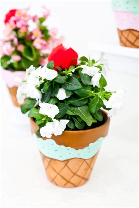 Waffle Cone Ice Cream Painted Flower Pots Painted Flower Pots Flower